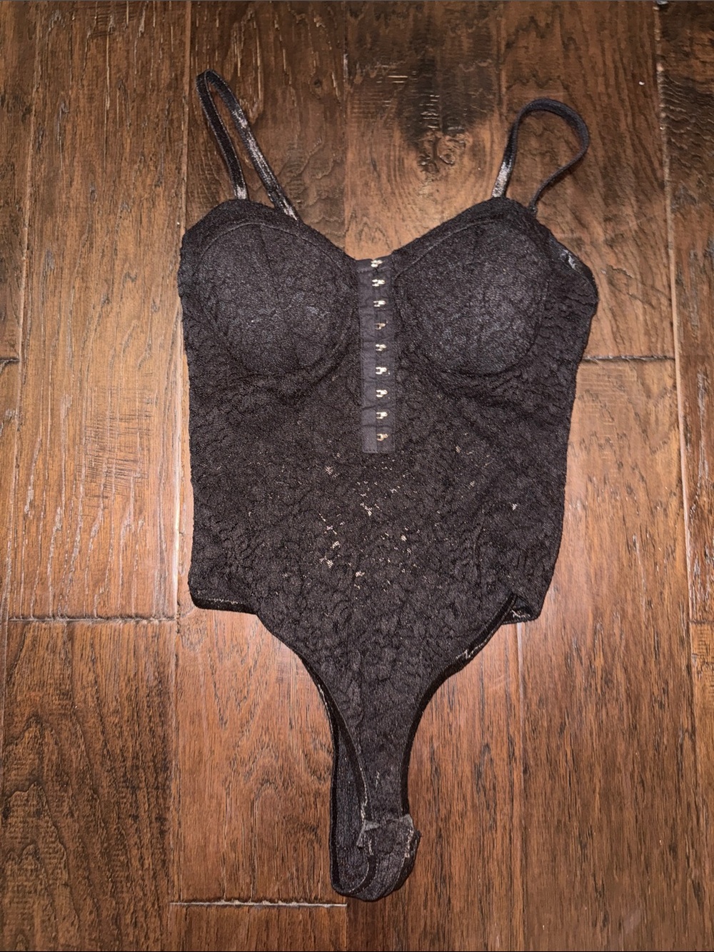 Bozzolo Black Lace Bustier-Style Bodysuit Medium